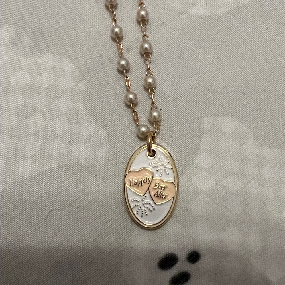 Happily Ever After Gold and Pearl Necklace